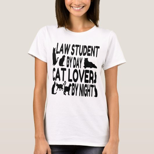 Cat Lover Law Student T-shirt (Voorkant)