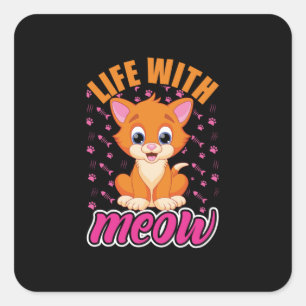 Cat Lover   Leven met mantel Vierkante Sticker
