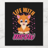 Cat Lover | Leven met mantel Wijn Etiket (Enkel label)