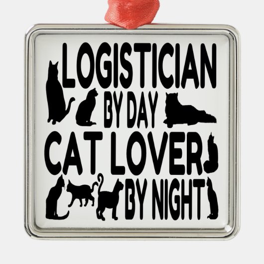 Cat Lover Logistician Metalen Ornament (Voorkant)