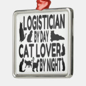 Cat Lover Logistician Metalen Ornament (Links)