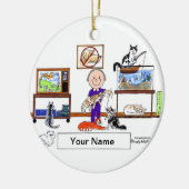 Cat Lover - Mannelijk Keramisch Ornament (Links)