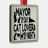 Cat Lover Mayor Metalen Ornament (Rechts)