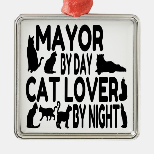 Cat Lover Mayor Metalen Ornament (Voorkant)