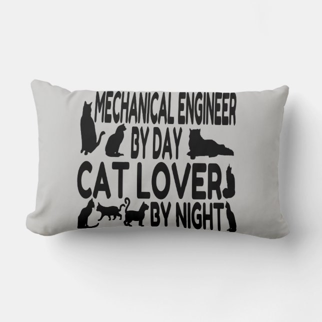 Cat Lover Mechanical Engineer Kussen (Voorkant)
