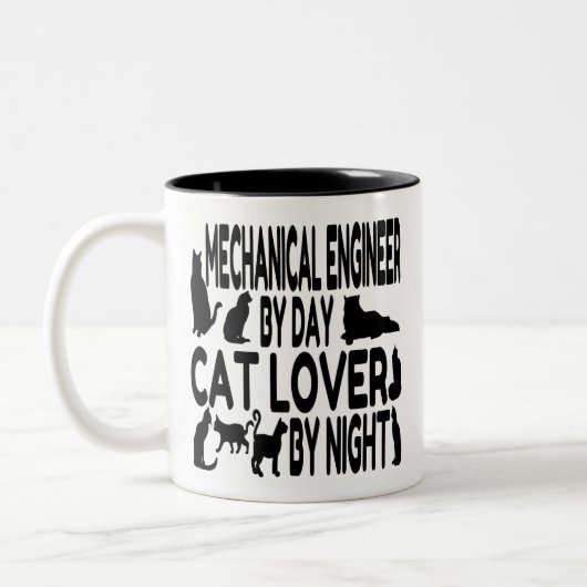 Cat Lover Mechanical Engineer Tweekleurige Koffiemok (Links)