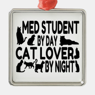 Cat Lover Med Student Metalen Ornament