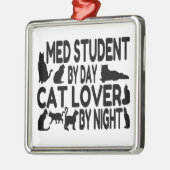 Cat Lover Med Student Metalen Ornament (Links)