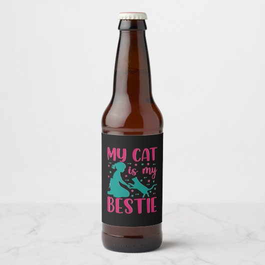 Cat Lover | Mijn katje is mijn das Bier Etiket (Voorkant)