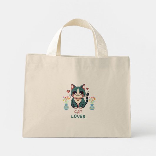 Cat Lover Mini Tote Bag (Achterkant)