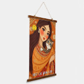 Cat lover Mom Photo  orange Hangend Wandkleed (Gebogen)