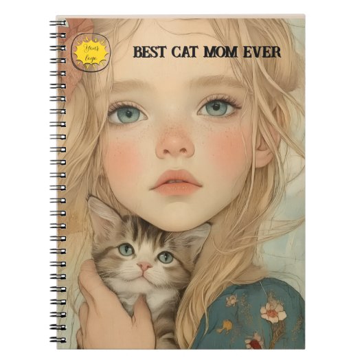 Cat lover Mom Photo orange Notitieboek (Voorkant)
