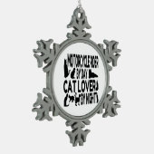 Cat Lover Motorcycle Rider Tin Sneeuwvlok Ornament (Links)