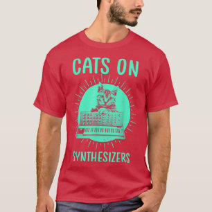 Cat Lover Music Lover Musician Electronic Synthes T-shirt