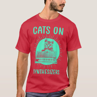 Cat Lover Music Lover Musician Electronic Synthes T-shirt
