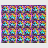 Cat Lover "Neon Galaxy" Gift Wrapping Paper Cadeaupapier (Vlak)