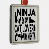 Cat Lover Ninja Metalen Ornament (Rechts)