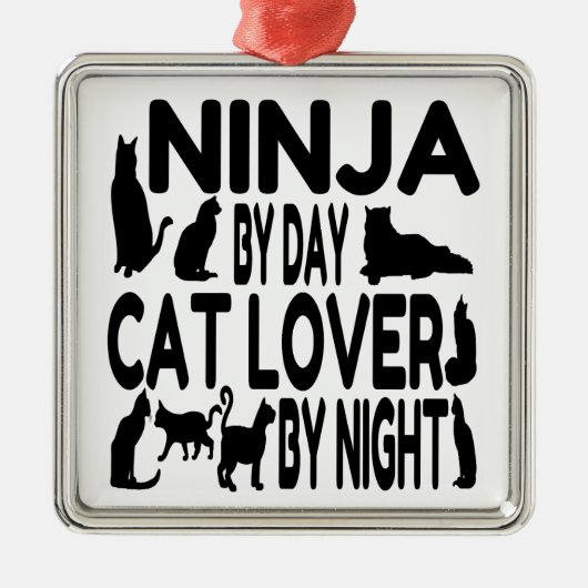 Cat Lover Ninja Metalen Ornament (Voorkant)
