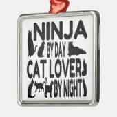Cat Lover Ninja Metalen Ornament (Links)