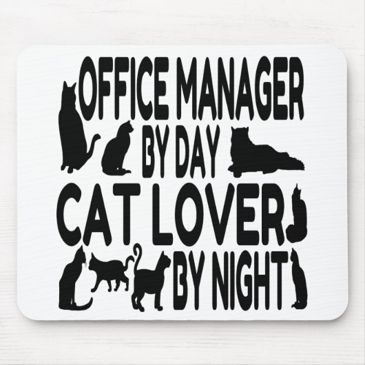 Cat Lover Office Manager Muismat (Voorkant)