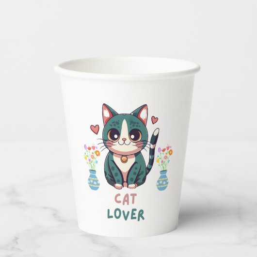 Cat Lover Papieren Bekers (Voorkant)