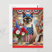 CAT Lover Party 4 juli Onafhankelijkheidsdag Briefkaart (Voorkant / Achterkant)