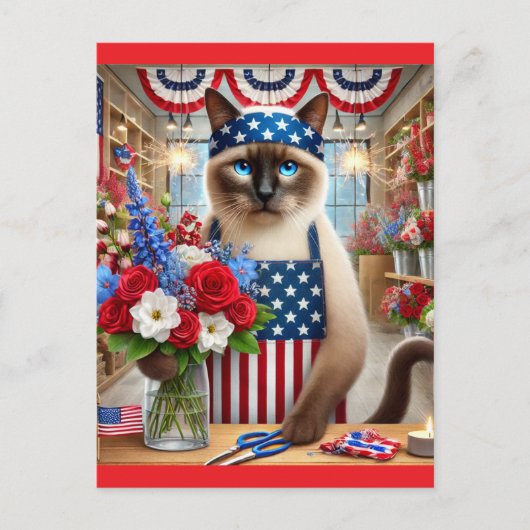 CAT Lover Party 4 juli Onafhankelijkheidsdag Briefkaart (Voorkant)