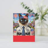 CAT Lover Party 4 juli Onafhankelijkheidsdag Briefkaart (Staand voorkant)