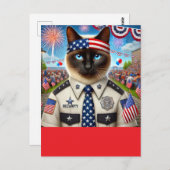 CAT Lover Party 4 juli Onafhankelijkheidsdag Briefkaart (Voorkant / Achterkant)