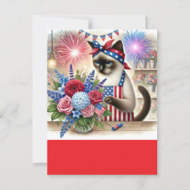 CAT Lover Party 4 juli Onafhankelijkheidsdag Briefkaart