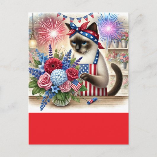 CAT Lover Party 4 juli Onafhankelijkheidsdag Briefkaart (Voorkant)