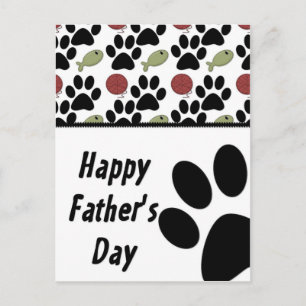 Cat Lover/Paw Print - Happy Vaderdag Briefkaart