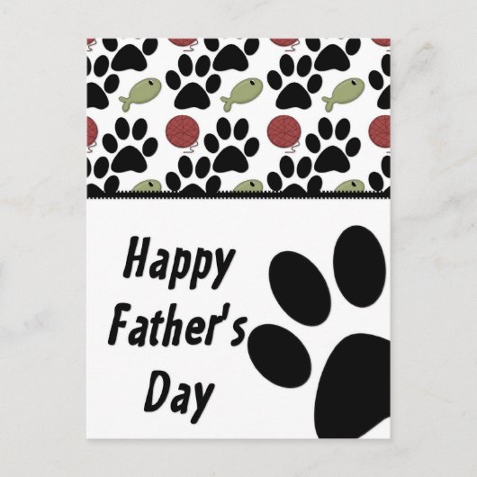 Cat Lover/Paw Print - Happy Vaderdag Briefkaart (Voorkant)