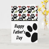 Cat Lover/Paw Print Happy Vaderdag Kaart (Gele Bloem)