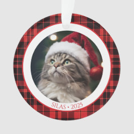 Cat Lover Pet Christmas Photo Ornament with Year