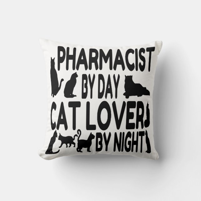 Cat Lover Pharmacist Kussen (Voorkant)