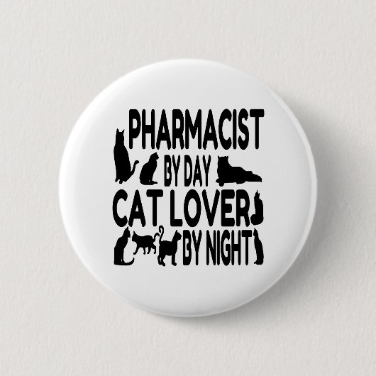 Cat Lover Pharmacist Ronde Button 5,7 Cm (Voorkant)