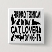 Cat Lover Pharmacy Technician Vierkante Button 5,1 Cm (Voorkant)