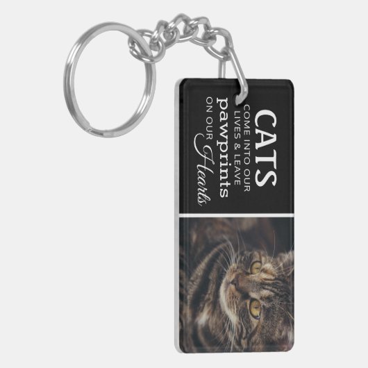 Cat Lover Photo Remembrance Keepomwille Sleutelhanger (Voorkant Links)
