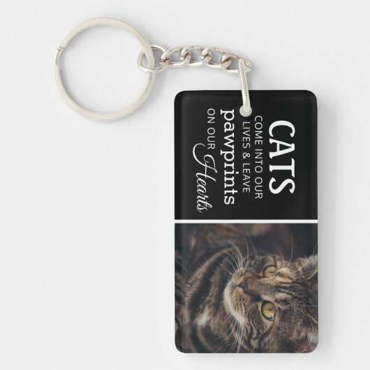 Cat Lover Photo Remembrance Keepomwille Sleutelhanger (Voorkant)