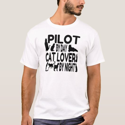 Cat Lover Pilot T-shirt (Voorkant)