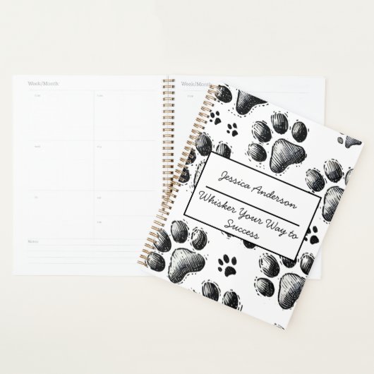  Cat Lover Planner met Paw Print (Display)