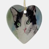 Cat Lover Portret Fine Art Keramisch Ornament (Rechts)