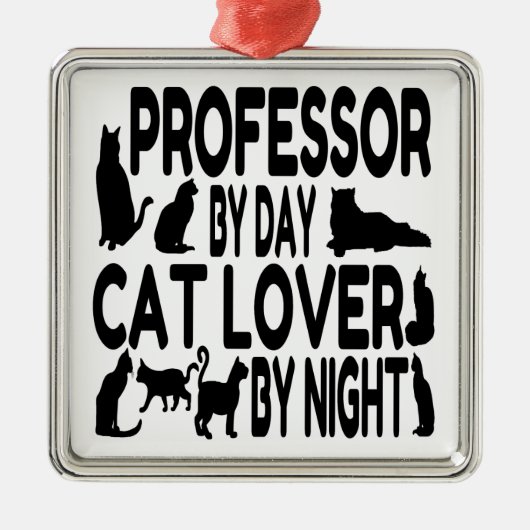 Cat Lover Professor Metalen Ornament (Voorkant)