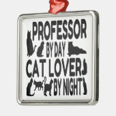 Cat Lover Professor Metalen Ornament (Links)