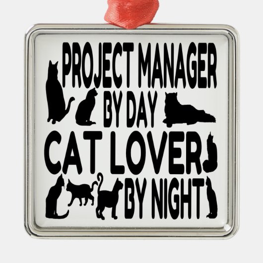 Cat Lover Project Manager Metalen Ornament (Voorkant)