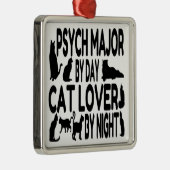 Cat Lover Psych Major Metalen Ornament (Rechts)