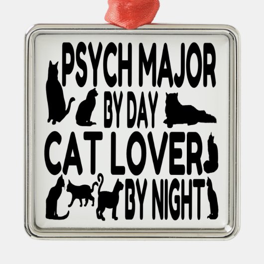 Cat Lover Psych Major Metalen Ornament (Voorkant)