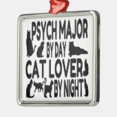 Cat Lover Psych Major Metalen Ornament (Links)
