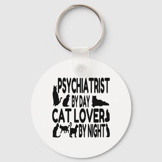 Cat Lover Psychiatrist Sleutelhanger (Voorkant)